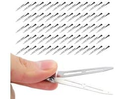 60x Professionele Zilveren Krokodillenklemmen Haarspeldjes voor Styling en Knippen