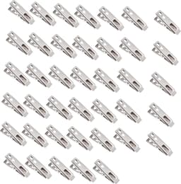40 Stuks - Wasknijpers - 5*2 cm - Zilver - Roestvrij staal - Knijpers - Sokclips - Winddichte clip - Multifunctionele clip - Draagbare clip - Verdikte clip — thumbnail 1