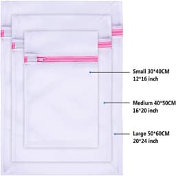 Wasnet voor wasmachine set van 5 - waszakken met ritssluiting voor kleding, schoenen, sokken, en babykleding — thumbnail 3