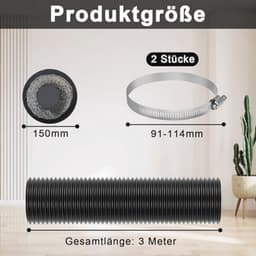 Flexibele Afvoerslang 150 mm - 3 meter Aluminium Ventilatiebuis voor Airconditioning en Wasdroger — thumbnail 4