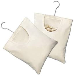 Dailygoods- Wasknijperzak Duurzaam - Wasknijpertas - Opbergtas - Hangende Wasknijperzak - 2 Stuks - 27 x 32 cm - Beige — thumbnail 1