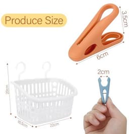 50 stuks kleurrijke wasknijpers met mand - antislip, zonder afdruk, ideaal voor kledingdroging — thumbnail 2