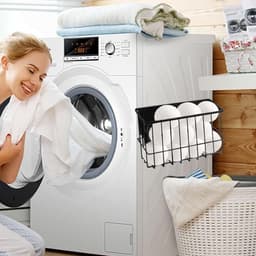 Magnetische balhouder voor droger, opbergplank voor wasmachine, magneetplank voor koelkast - Badkamer, Slaapkamer, Woonkamer, Keuken - Groot formaat - Zwart — thumbnail 4