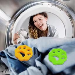 Set van 8 Anti-Hair Balls voor Wasmachine - Herbruikbaar - Verwijdert Dierenharen - Effectieve Wasballen voor Kleding en Bedlinnen — thumbnail 3