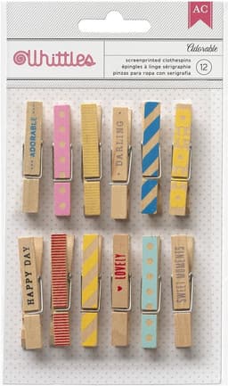 12 Houten Wasknijpers voor Knutselen en Scrapbooking - Decoratieve Mini Knijpers — thumbnail 1