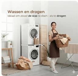 Luxevi Universeel Tussenstuk Wasmachine en Droger - Inclusief droogrek - Stapelkit Wasmachine Droger - Universeel - Wit — thumbnail 4