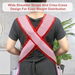 Grote waszak voor praktisch kleding drogen - Wasdroger opknoping werktas met mesh zakken - Roze - Eén maat — thumbnail 2