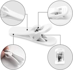 Kabelclips voor Hoofdtelefoon en Microfoon - Set van 20 Stuks - Kunststof Draad Clips - Zwart/Wit - Handige Kleding Klemmen — thumbnail 4