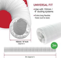 Flexibele Afvoerslang voor Airconditioning Universeel 152 mm x 3 Meter Wit — thumbnail 2
