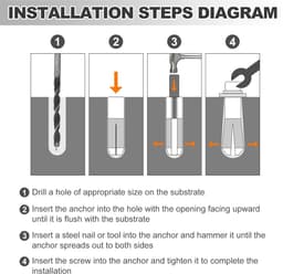 Inslagganker Bouten - Bevestigingsanker - Beton Verankeren - Verzinkt Koolstofstaal - M10 11mm Gat - Zilver — thumbnail 2