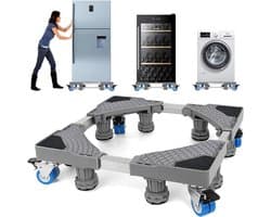 SNJY® Wasmachine Verhoger - Wasmachine Kast - Wasmachine Ombouw - 42B-66B x 10H-13H cm - Grijs