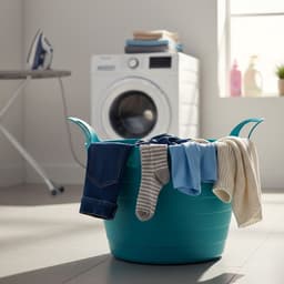 Excellent Houseware Flexibele wasmand - petrol blauw - 30 liter - kunststof - 54 x 37 cm - met handvatten — thumbnail 2