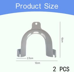 2 x Haak voor afvoerslang, PVC haakse afvoerslang, afvoerslangbocht, afvoerslanghouder voor wasmachine en vaatwasser, zwaar uitgevoerd (grijs) — thumbnail 2