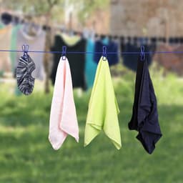 Elastische Camping Waslijn 174 cm met Klemmen voor Outdoor Vakantie - Draagbare Reis Waslijn met 12 Wasknijpers — thumbnail 5