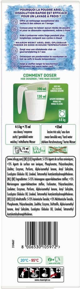 Ariel Waspoeder Color 40 Wasbeurten - 5 x 2 kg - Voordeelverpakking — thumbnail 3