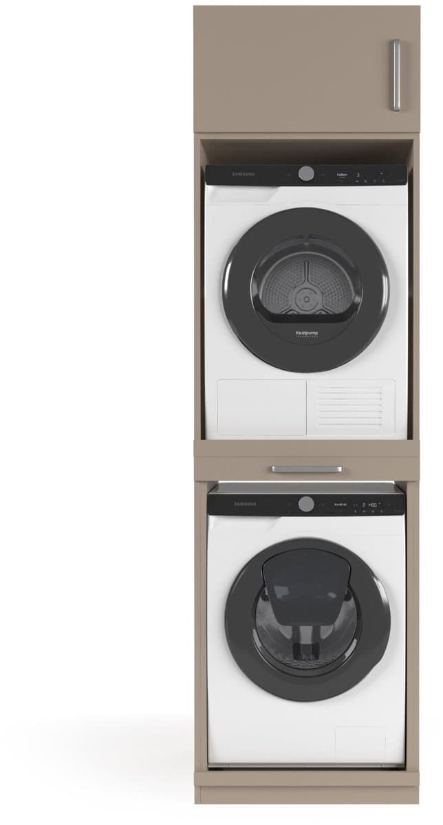 Wasophoogte® Wasmachine Kast Sydney - Wasmachine verhoger - Wasmachine ombouw - 700(D)*665(B)*2350(H) mm - Taupe — afbeelding 1
