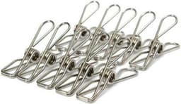 Wasknijpers Set - Kledinghangers Klemmen - Kleding Drogen - Roestvrij Staal - 60 Stuks - Zilverkleurig — thumbnail 5