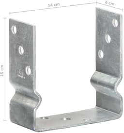 vidaXL - Grondankers - 6 - st - 14x6x15 - cm - gegalvaniseerd - staal - zilverkleurig — thumbnail 4