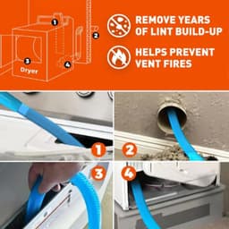 Droger Ventilatie Reiniger - Wasdroger Schoonmaakset - Verstopte Ventielen Vrij - Flexibele Lintborstel - Verstelbare Lengte - Blauw — thumbnail 5
