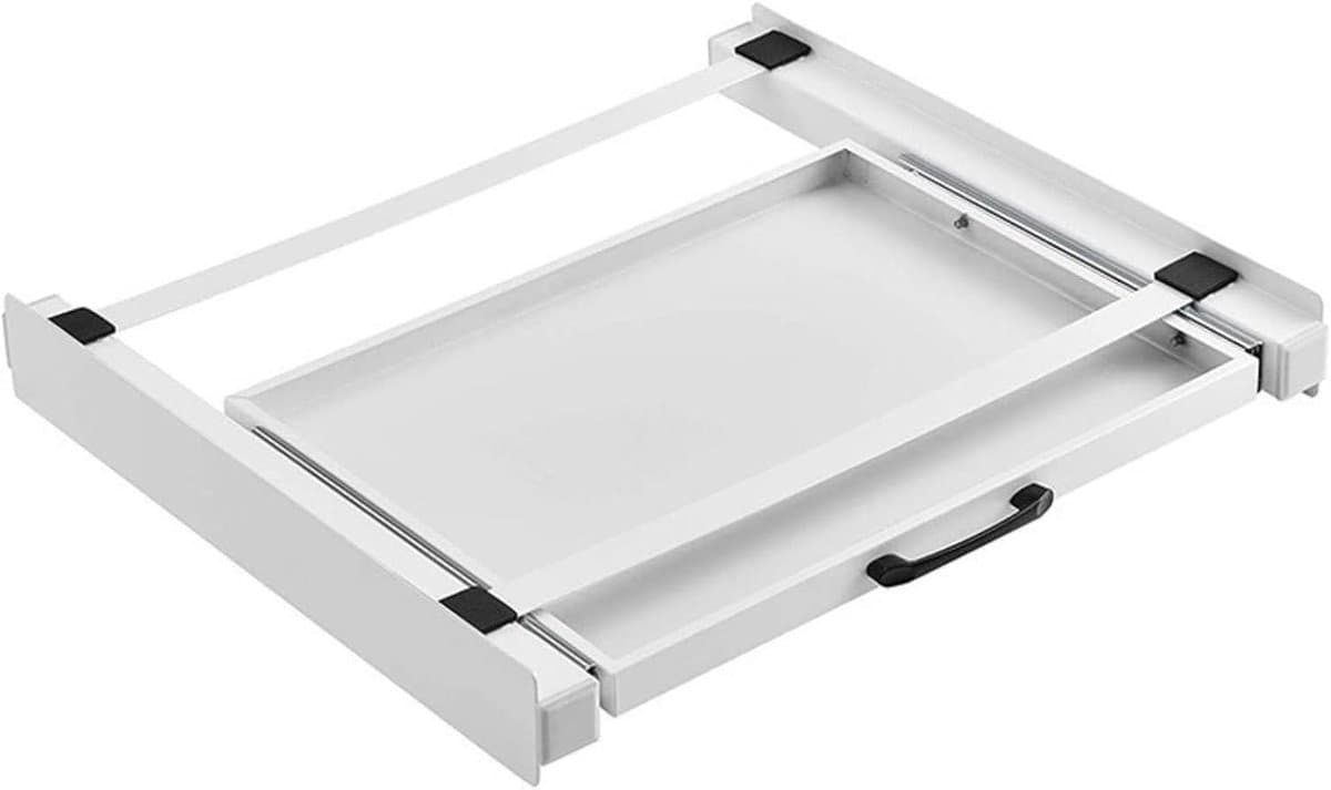 Stapelset Wasdroger - Verbindingsframe - Ruimte Besparen - Uitschuifbare Plank - 60 Cm Apparaten - Zwart — afbeelding 1