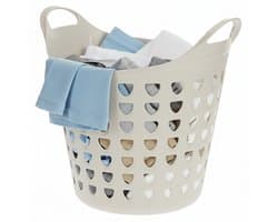 Excellent Houseware Flexibele wasmand - beige - 26 liter - kunststof - 40 x 41 cm — afbeelding 1
