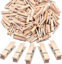 100x Kleine Houten Knijpers voor Knutselen, Foto's en Decoratie (3,5 cm) — thumbnail 1