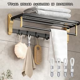 4 Stuks Handdoekklemmen Zwart - Praktische Ophanghaken voor Handdoeken en Wasgoed — thumbnail 2