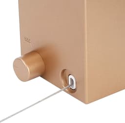 Intrekbare waslijn voor Indoor en Outdoor gebruik - Heavy Duty droogrek van Roestvrijstaal - Ruim 42 meter - Wandgemonteerde droger voor hotels en Balkons - Gouden afwerking — thumbnail 3