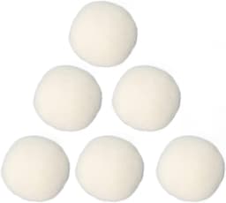6-Pack Waswolballen voor het Verminderen van Statische Elektriciteit en Adsorptie van Onzuiverheden in de Was - Natuurlijke Woldroogballen van Hoge Dichtheid (4 cm) — thumbnail 4