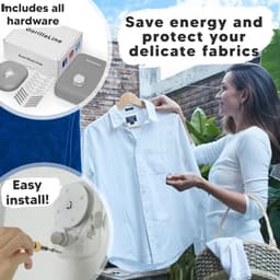 RFWR® Intrekbare waslijn voor binnen en buiten - Heavy Duty kleding drogen met Secure Lock System — thumbnail 2