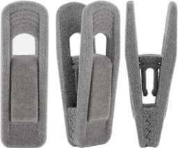 Klem - Fluwelen kledinghangerklemmen - 20 stuks antislip kledinghangerklemmen - sterke kledinghangerklemmen - verwijderbare kledingklemmen - grijs — thumbnail 1
