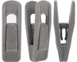 Klem - Fluwelen kledinghangerklemmen - 20 stuks antislip kledinghangerklemmen - sterke kledinghangerklemmen - verwijderbare kledingklemmen - grijs — afbeelding 1