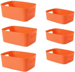Kunststof Opbergdozen - Multifunctionele Organizer - 2 Stuks - Oranje — thumbnail 1