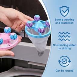 Allecto Plus - Reiniging en ontsmetting: Set van 3 filterzakken voor wasmachine met haarfilter - haarfilter netzak — thumbnail 4