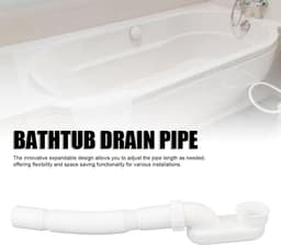 Allecto Premium - Afvoerslang en Afvoerset voor Badkuip en Douche - Flexibele Aansluitingen - 1 1/2 P Sifon - Geschikt voor Vrijstaande Badkuip - Hoogwaardige Kwaliteit — thumbnail 2