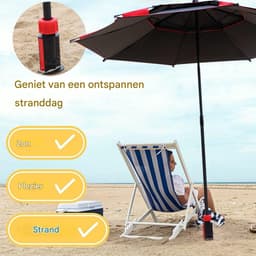 TOVBMUP Parasolstandaard - Grondanker - Grondanker voor gebruik op strand of grond - Geschikt voor parasolstokken met een diameter van 32 mm - Zwart — thumbnail 5