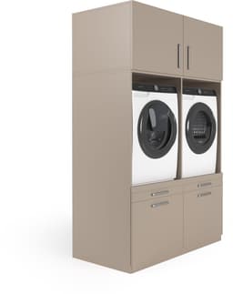 Wasophoogte® Wasmachine Kast Brugge - Wasmachine verhoger - Wasmachine ombouw - 700(D)*1330(B)*2110(H) mm - Taupe — thumbnail 3