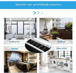 EXCITAT Waslijn - 5 Intrekbare waslijnen - Intrekbare waslijn voor binnen - Robuuste waslijn voor buiten - Wandmontage - Roestvrij staal — thumbnail 3