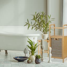 badkamerrek met wasmand - 95 x 40 x 30 cm - 2 planken - bamboe — thumbnail 2