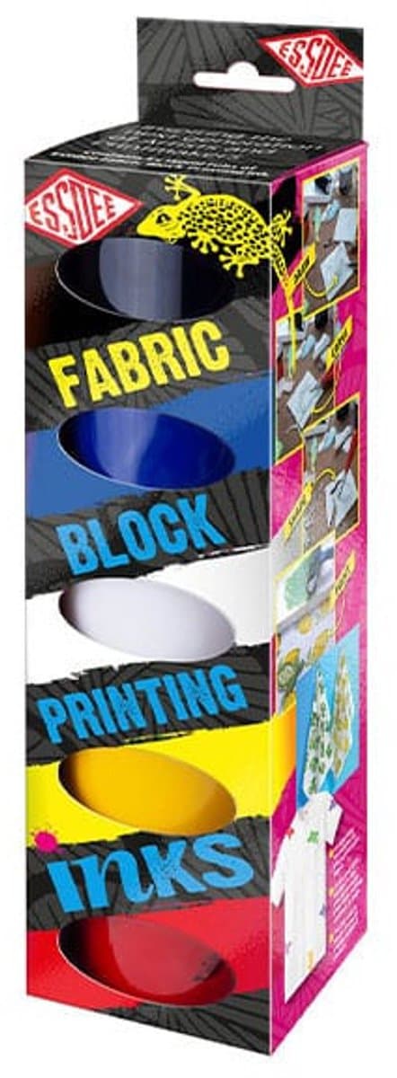 Essdee Fabric Block Printing Inkt Set 5x100ml — afbeelding 1