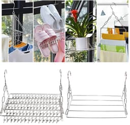 RVS Balkon Droogrek - Opvouwbaar - Voor Sokken, Handdoeken en Bh's - 40 cm zonder clips — thumbnail 3