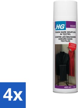 HG - Tegen Nare Geurtjes In Textiel - Natuurlijk Zuiveringsproces - Veilig Voor Alle Textiel - 400 ml - Voordeelverpakking - 4 stuks — thumbnail 1