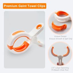 Strandlakenclip voor strandstoel - Handdoekhouder voor strandstoel - Goed formaat voor zwembadstoel - Stevige plastic strandstoelclip - om te voorkomen dat de handdoek door de wind wegwaait - Zwaar en helder — thumbnail 3