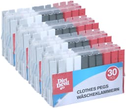 Dirt Devil Kunststof wasknijpers - 120x knijpers - Rood/zwart/wit/grijs - 7 cm - kunststof — thumbnail 2