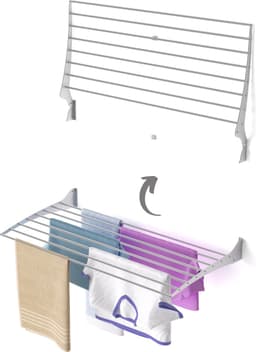 Foxydry Fold 100 wasdroogrek wandmontage clicksysteem - 100 x 50 x 10 cm — thumbnail 1