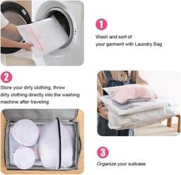 Wasnet voor wasmachine, wasnet, waszak, beha, waszak, waszak, waszak, duurzame schoenen, waszak voor blouse, schoenen, beha, ondergoed, babykleding, waszak, 8 stuks — thumbnail 5