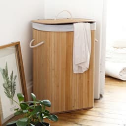 CALICOSY - Rechthoekige bamboe wasmand 70L - H60 cm — thumbnail 5