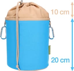 Stunq® Wasknijpertas Canvas Stof met 2 Karabijnhaken voor 200 wasknijpers, Extra Groot en Stevig, Blauw Zand — thumbnail 3