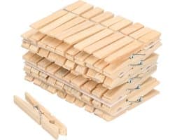 Sorex Wasknijpers - 200x - 50 stuks - hout - knijpers - metalen slagveer