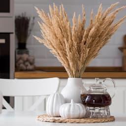 47 cm faux pampasgras, 4 stuks boho-decoratie voor huisdecoratie, kunstmatige hoge pluizige stengels voor bruiloft, bloemenfeest, vaas, arrangement centerpieces, kaki — thumbnail 3